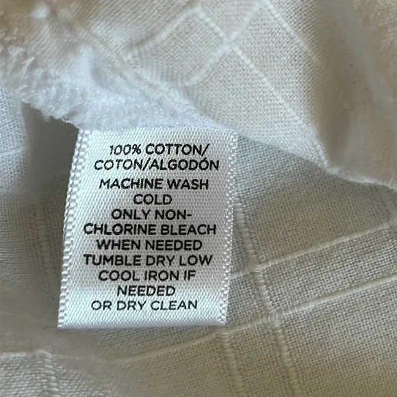 Loft, White, Rounded neck, 1/2 button down, 100% Cotton, Long Sleeve Top, Small - Picture 6 of 8